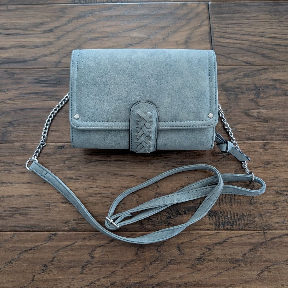 Crossbody purse or clutch pale aqua